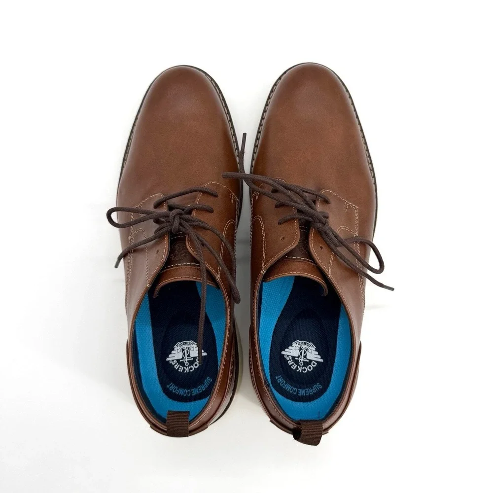 NEW Dockers Edwin Oxford Shoes Mens 12 Brown‎ Lace Up Comfort Sole New With Box